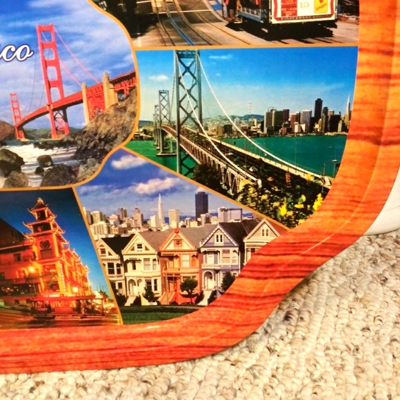 Vintage San Francisco Landmarks Large Metal Souvenir Bar Tray - Picture 6 of 11